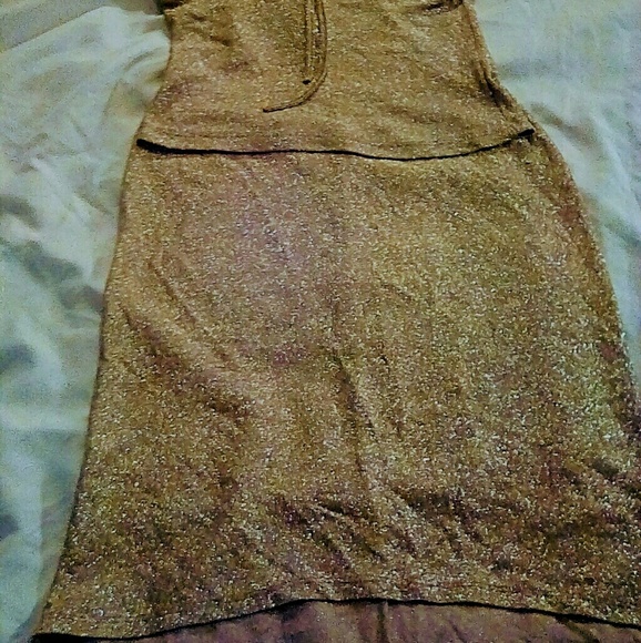 Twin summer evening shirt & skirt set in gold - Picture 8 of 8